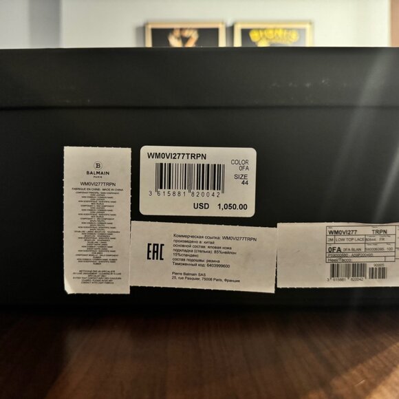 Balmain men's luxury white suede sneaker US 11 - EU 44 Brand new in box - Picture 2 of 9